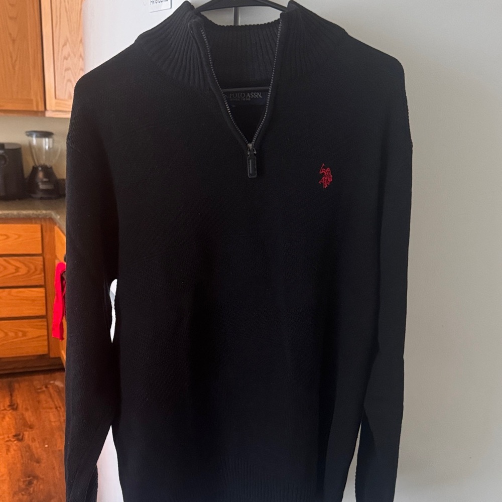 U.S. Polo Assn. Men's Black Zip-Up Sweater